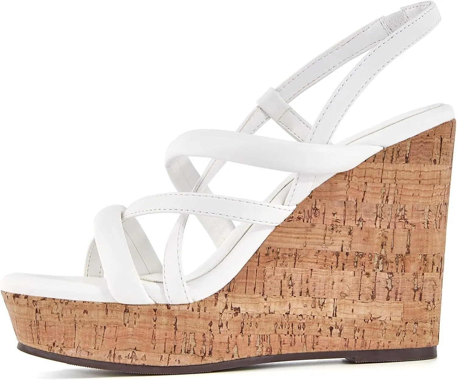 Coutgo Women Platform Wedge Sandals Cork Slingback Wedges Espadrilles Heels Summer Shoes