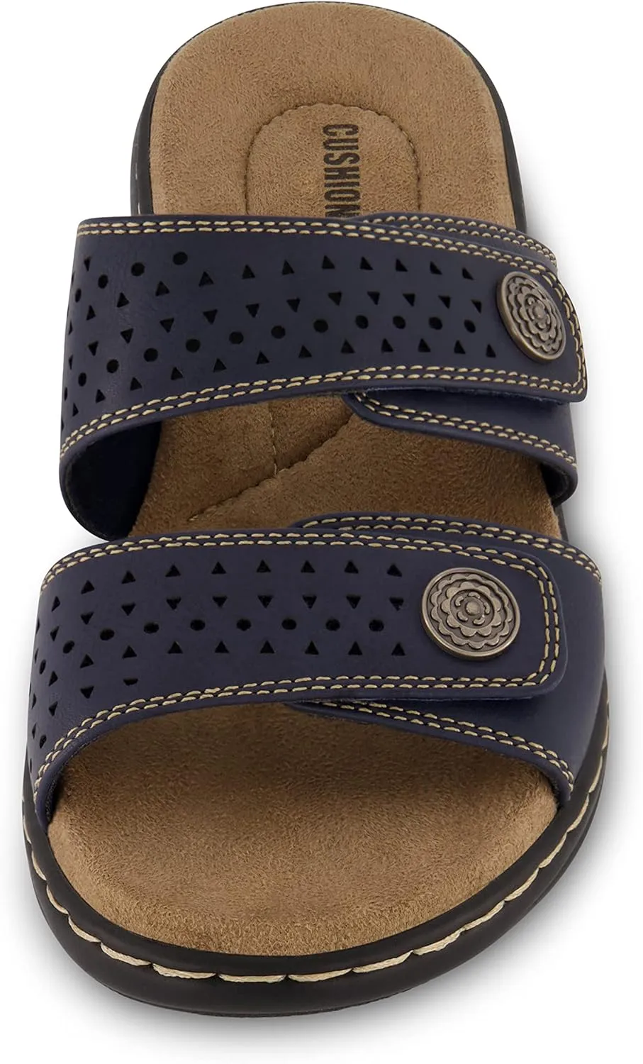 CUSHIONAIRE Women's Betsy comfort footbed slide Sandal with adjustable straps and  Comfort