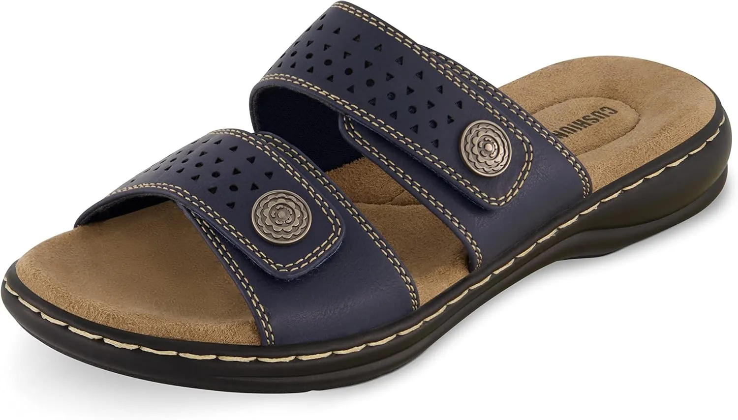 CUSHIONAIRE Women's Betsy comfort footbed slide Sandal with adjustable straps and  Comfort