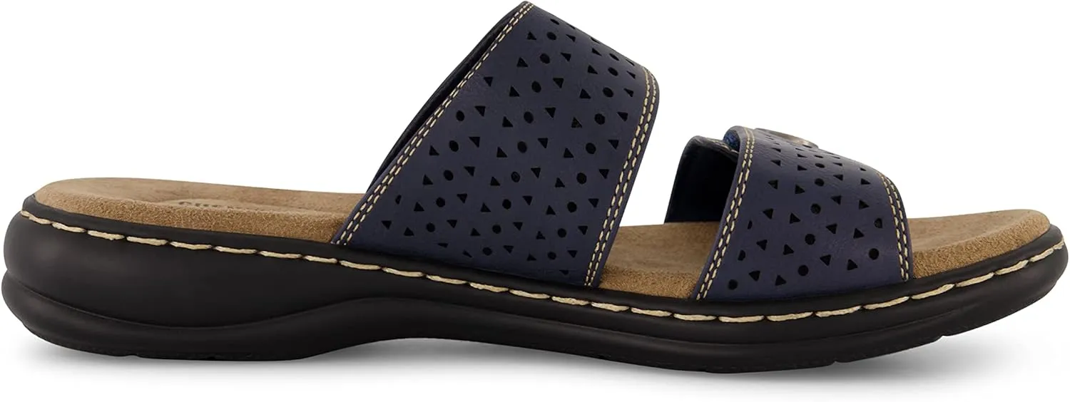 CUSHIONAIRE Women's Betsy comfort footbed slide Sandal with adjustable straps and  Comfort