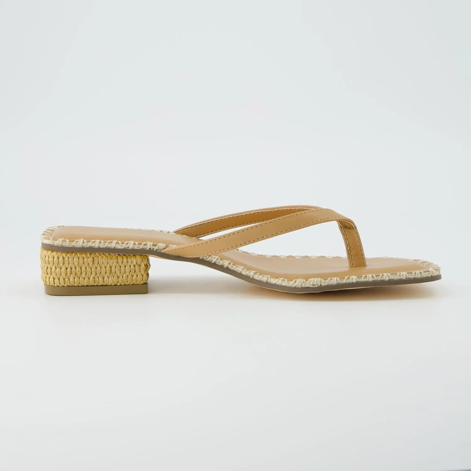 CUSHIONAIRE Women's Breezy Block Heel Thong Sandals  Memory Foam, Wide Widths Available