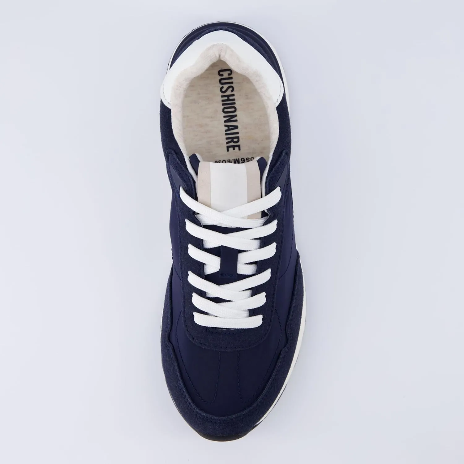 CUSHIONAIRE Women's Kicks lace up Nylon Sneaker  Comfort Foam, Wide Widths Available