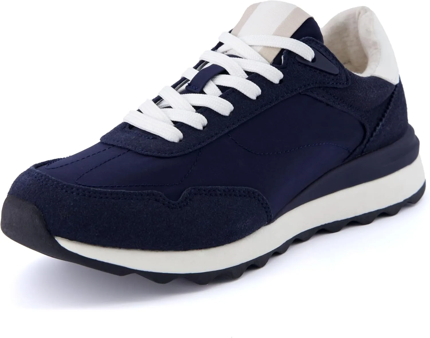 CUSHIONAIRE Women's Kicks lace up Nylon Sneaker  Comfort Foam, Wide Widths Available