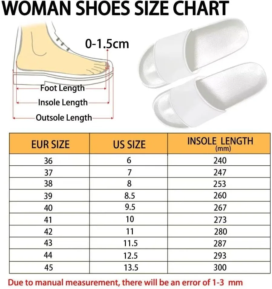 Cute Pattern Slide Sandals Shoes Slippers for Women, House Non Slip Quick Drying Slides Shower Sandals
