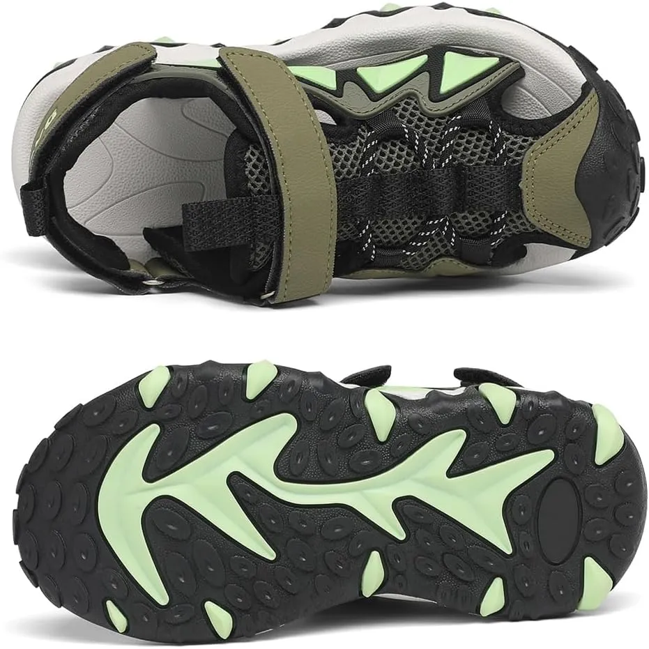Dannto Boy's Girl's Sport Sandals Summer Closed Toe Outdoor Water Athletic Sandals (Little Kid/Big Kid)