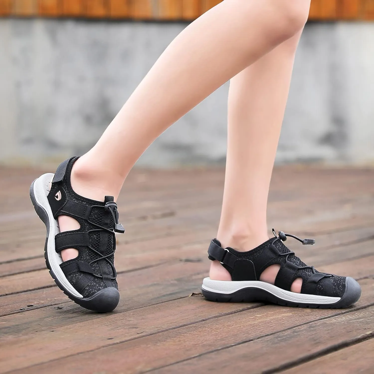 Dannto Women's Sport Sandals Close Toe Mesh Hiking Outdoor Athletic Casual Walking Sandals Water Shoes