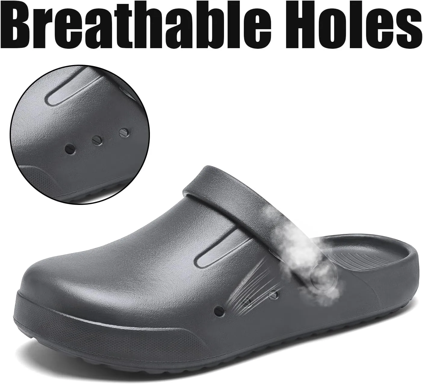 DAYUMKOU Clogs for Women Men Lightweight Slip-On Unisex Garden Shoes with Back Strap, Non-Slip for Work Nurses