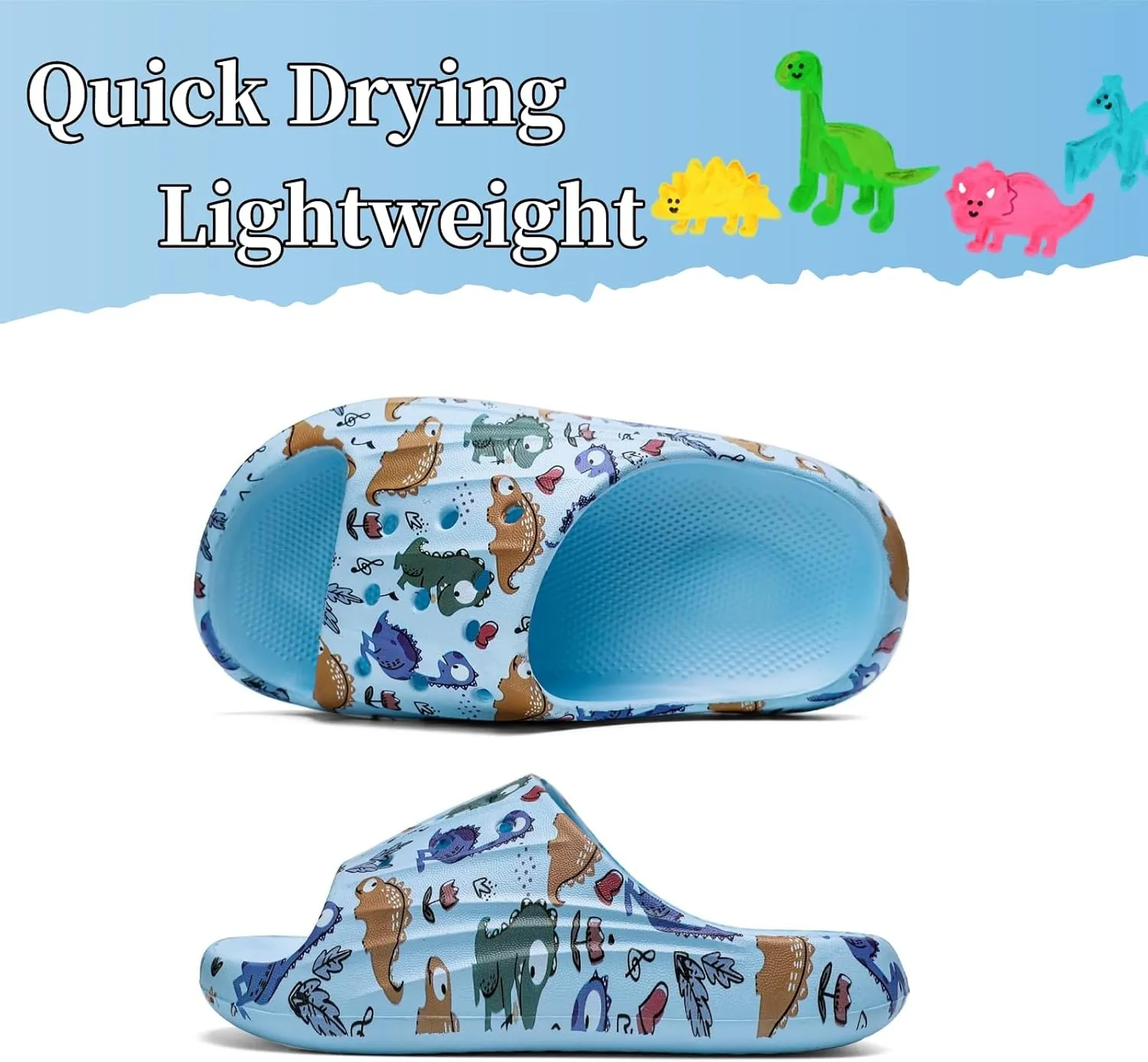 DAYUMKOU Toddler Boy Sandals Girls Footwear Cute Open Toe Beach Slides Indoor Outdoor Kids Slippers Lightweight Pool Shoes