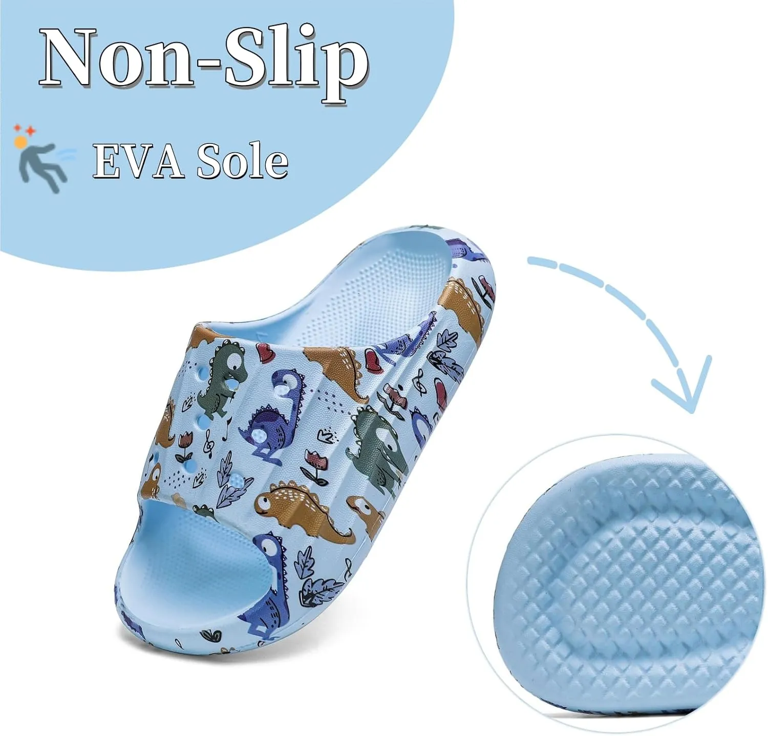 DAYUMKOU Toddler Boy Sandals Girls Footwear Cute Open Toe Beach Slides Indoor Outdoor Kids Slippers Lightweight Pool Shoes