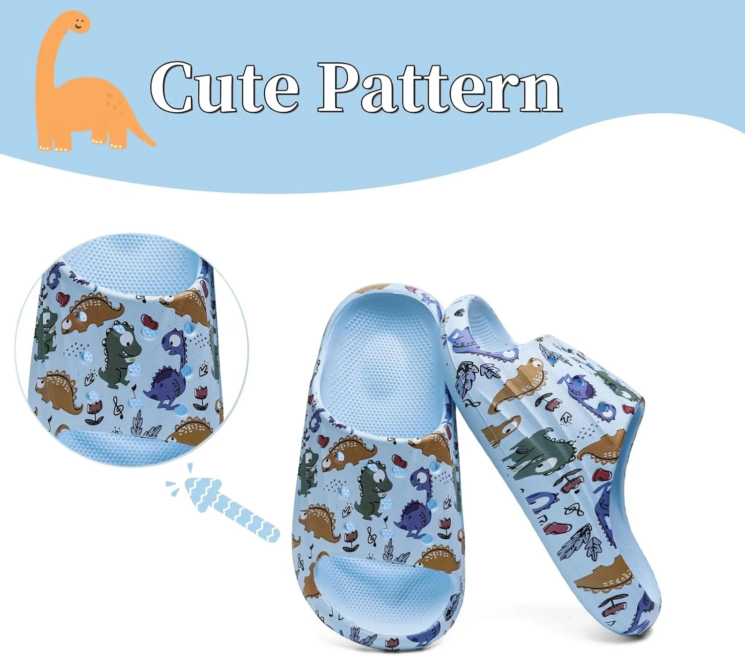 DAYUMKOU Toddler Boy Sandals Girls Footwear Cute Open Toe Beach Slides Indoor Outdoor Kids Slippers Lightweight Pool Shoes