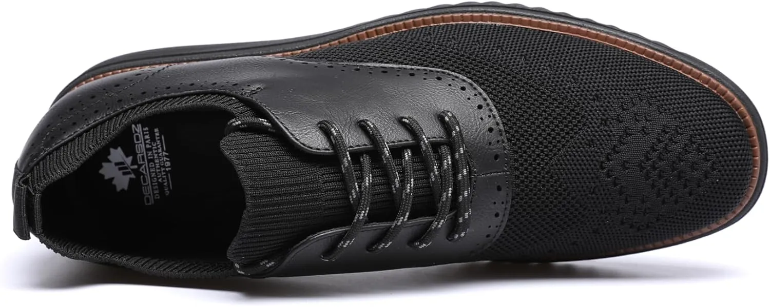 DECARSDZ Men's Casual Dress Shoes Knit Lightweight Breathable Lace-Up Shoes Walking Work Sneakers Fashion Sneaker