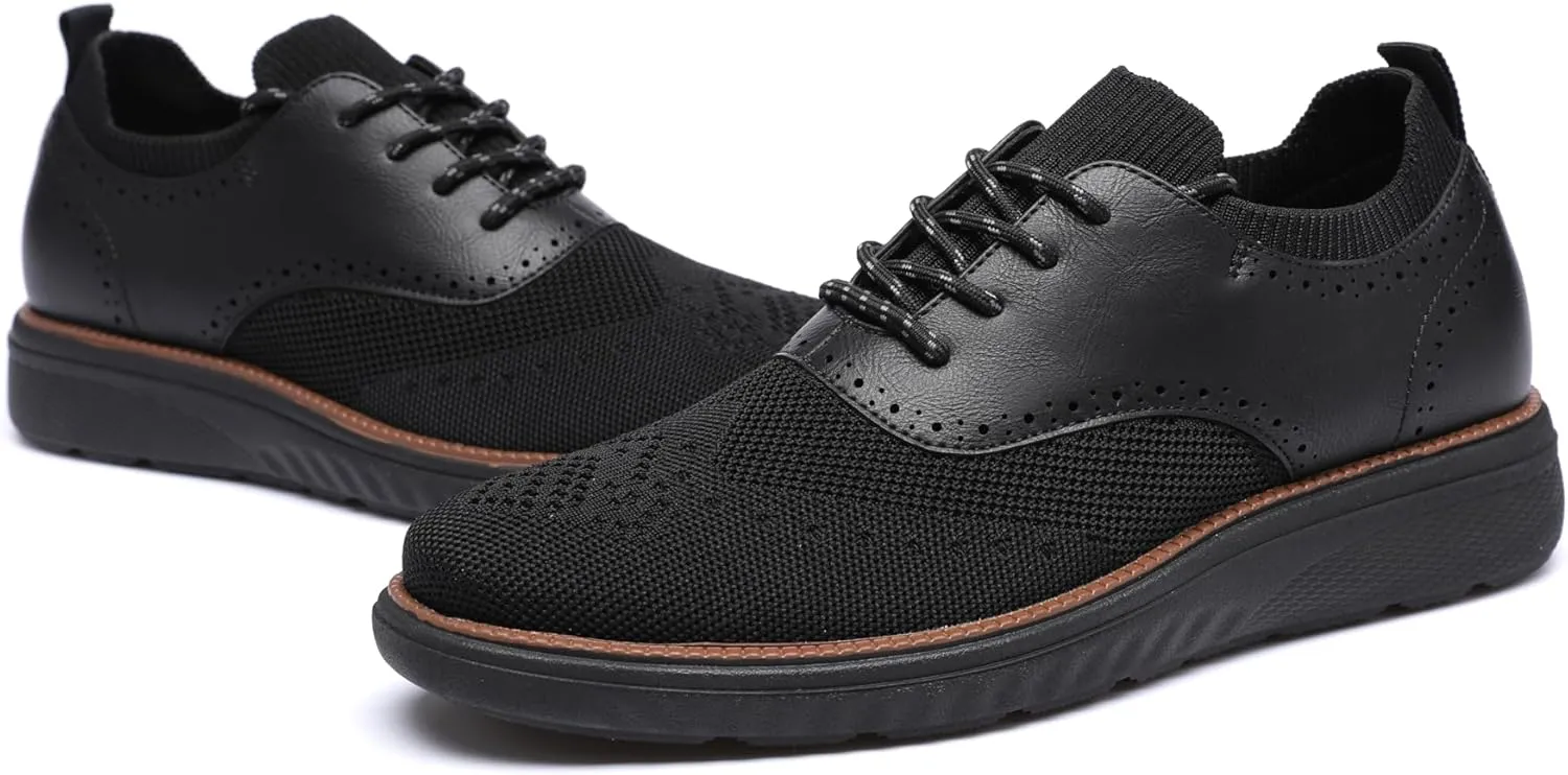 DECARSDZ Men's Casual Dress Shoes Knit Lightweight Breathable Lace-Up Shoes Walking Work Sneakers Fashion Sneaker