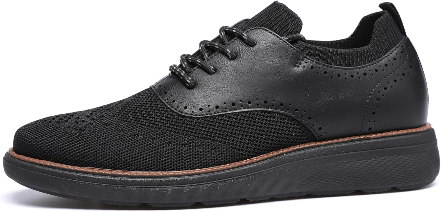 DECARSDZ Men's Casual Dress Shoes Knit Lightweight Breathable Lace-Up Shoes Walking Work Sneakers Fashion Sneaker