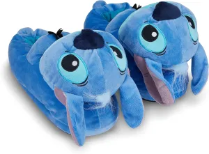 Disney Ladies Lilo and Stitch Slippers - Ladies Classic Lilo and Stitch Big Face Plush Slippers Lilo and Stitch 3D Plush Slippers