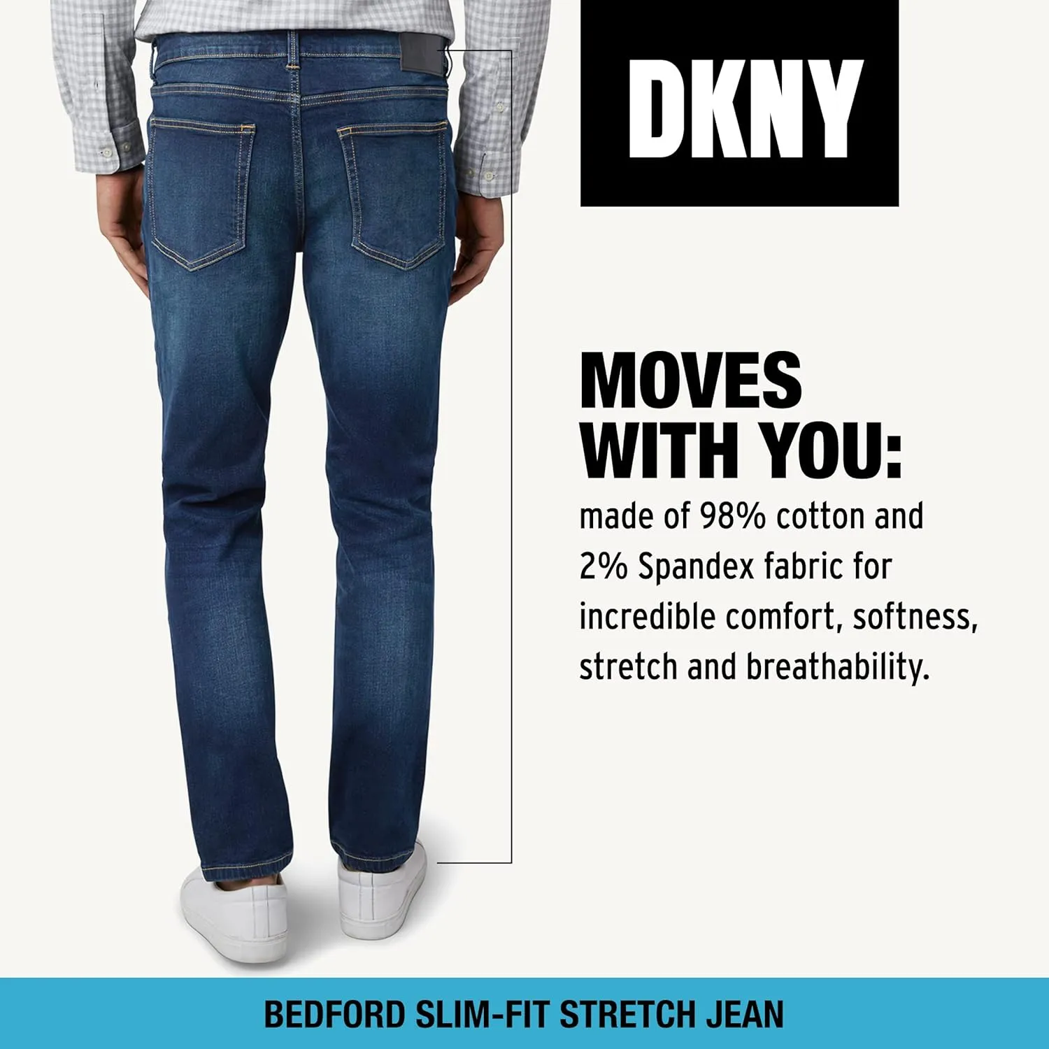 DKNY Men's Jeans - Bedford Stretch Denim Slim Fit Jeans for Men
