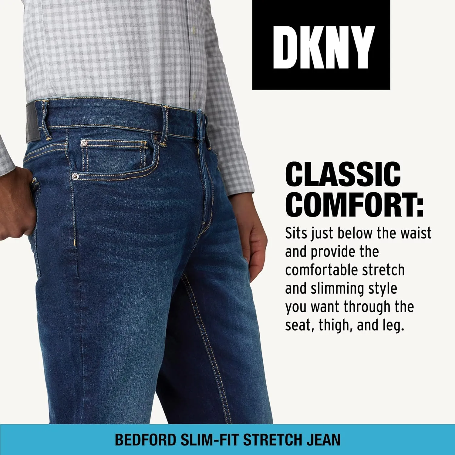 DKNY Men's Jeans - Bedford Stretch Denim Slim Fit Jeans for Men