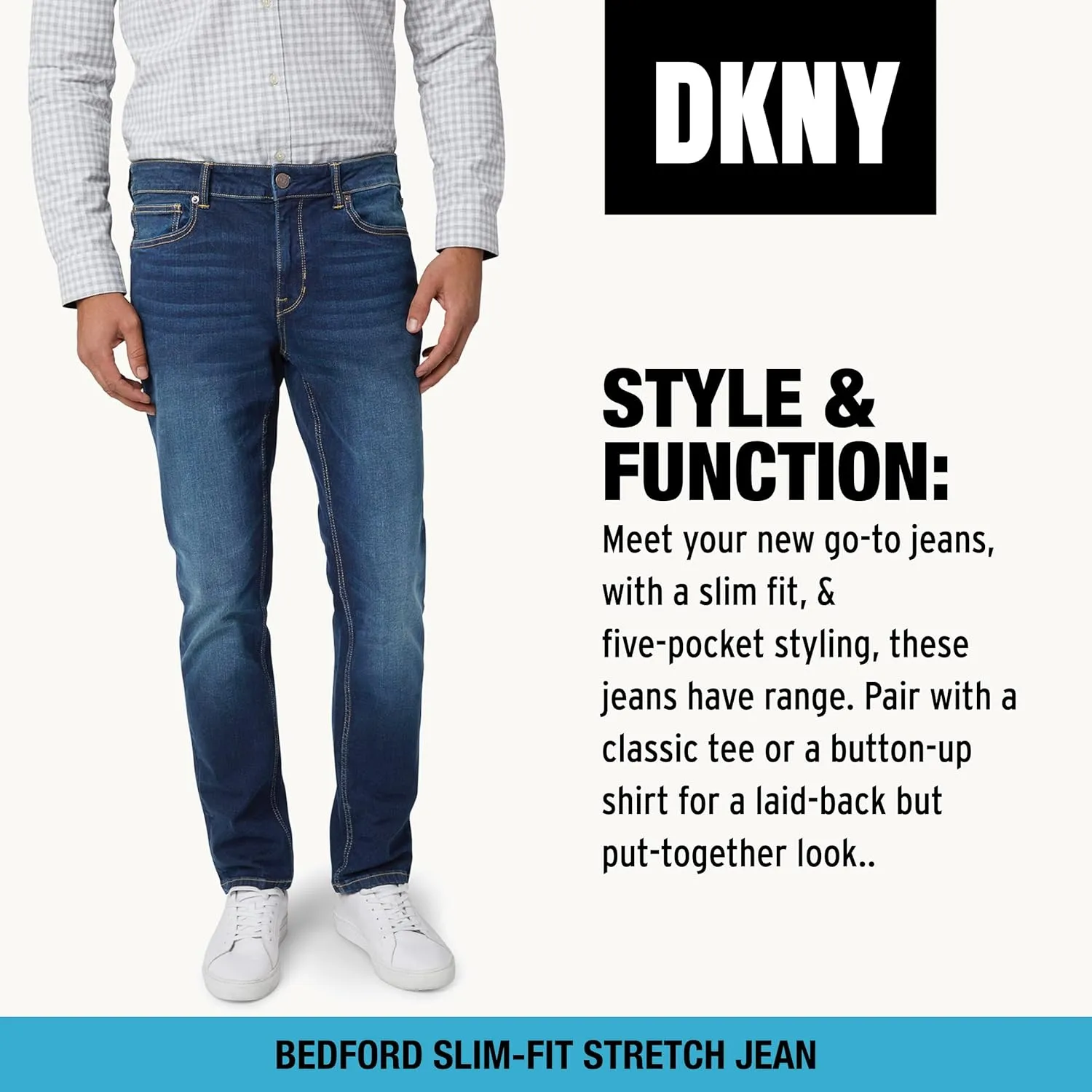 DKNY Men's Jeans - Bedford Stretch Denim Slim Fit Jeans for Men