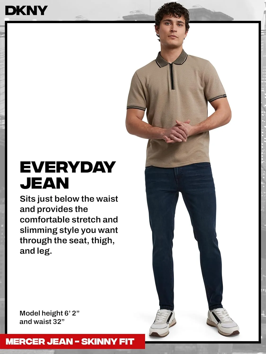 DKNY Mens Skinny Jeans for Men - Stretch Denim Classic 5 Pocket Men's Skinny Jeans | Stretch Fit Denim for Men