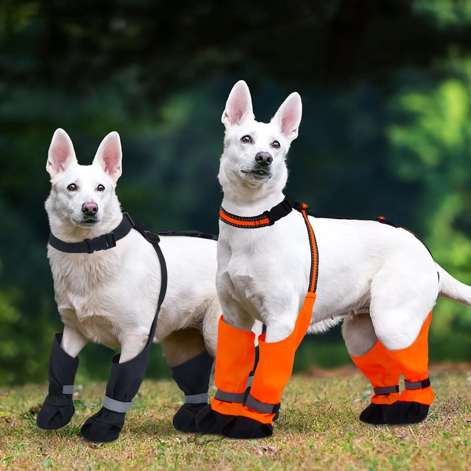 Dog Suspender Boots, Anti-Slip & Fall Waterproof Dog Shoes Leggings, Dog Paw Protector for Small Medium Dogs, Adjustable Dog Boots Pet Shoes for Outdoor Walking Black,XS
