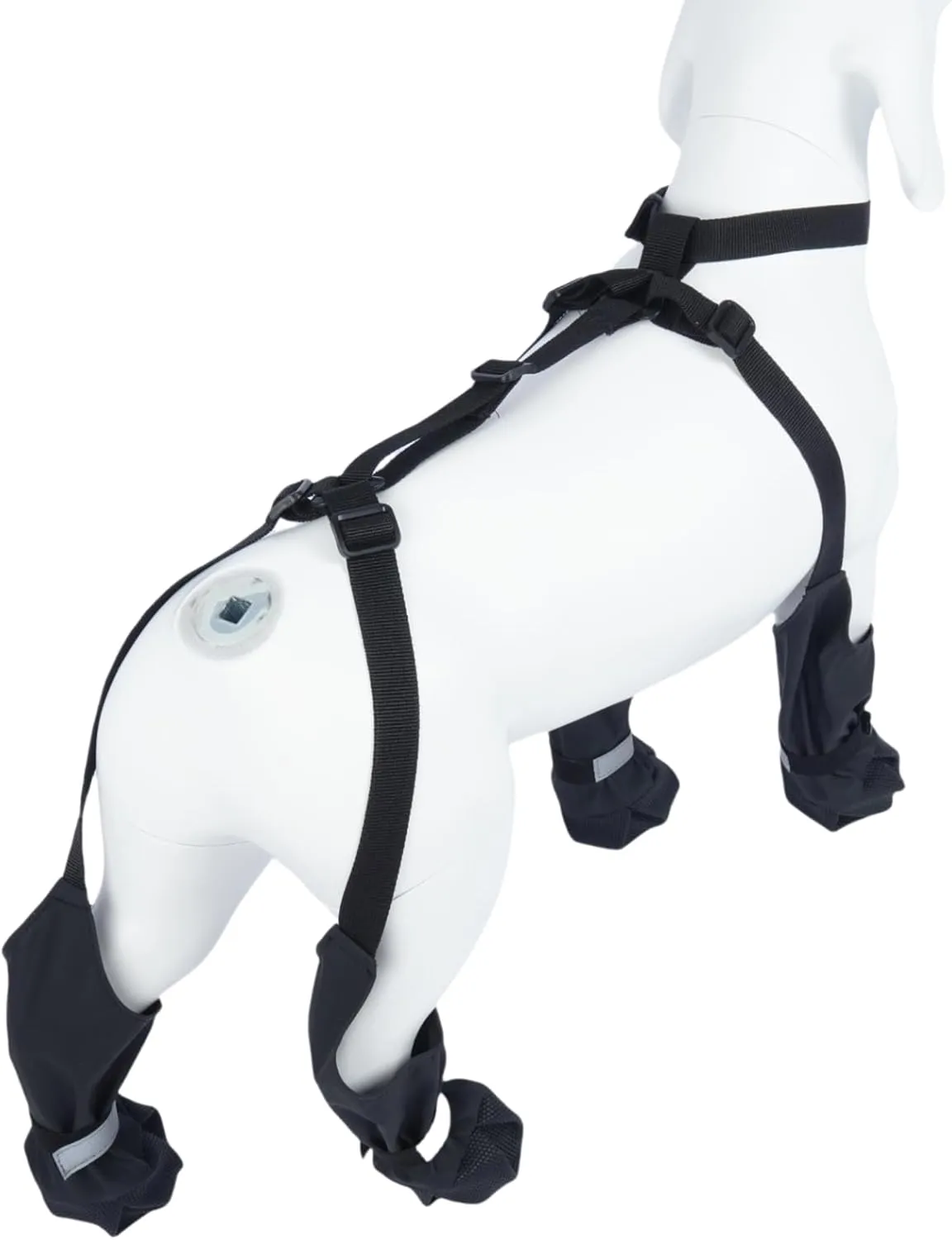 Dog Suspender Boots, Anti-Slip & Fall Waterproof Dog Shoes Leggings, Dog Paw Protector for Small Medium Dogs, Adjustable Dog Boots Pet Shoes for Outdoor Walking Black,XS