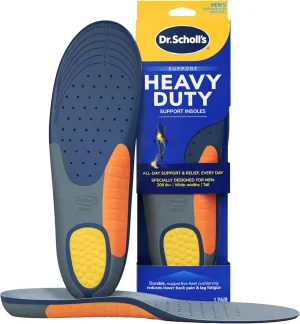 Dr. Scholl's Heavy Duty Support Insole Orthotics, Big & Tall, 200lbs , Wide Feet, Shock Absorbing, Arch Support, Distributes Pressure, Trim to Fit Inserts, Work Boots & Shoes, Men Size 8-14, 1 Pair