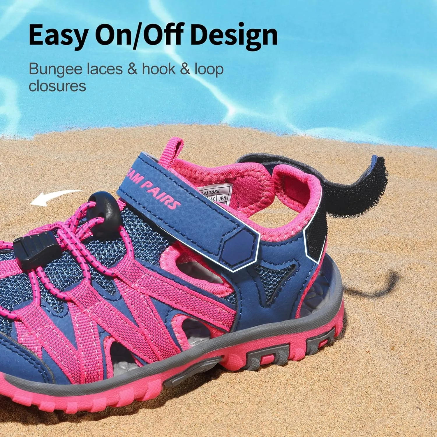 DREAM PAIRS Boys Girls Closed-Toe Outdoor Summer Sport Sandals for Little/Big Kid