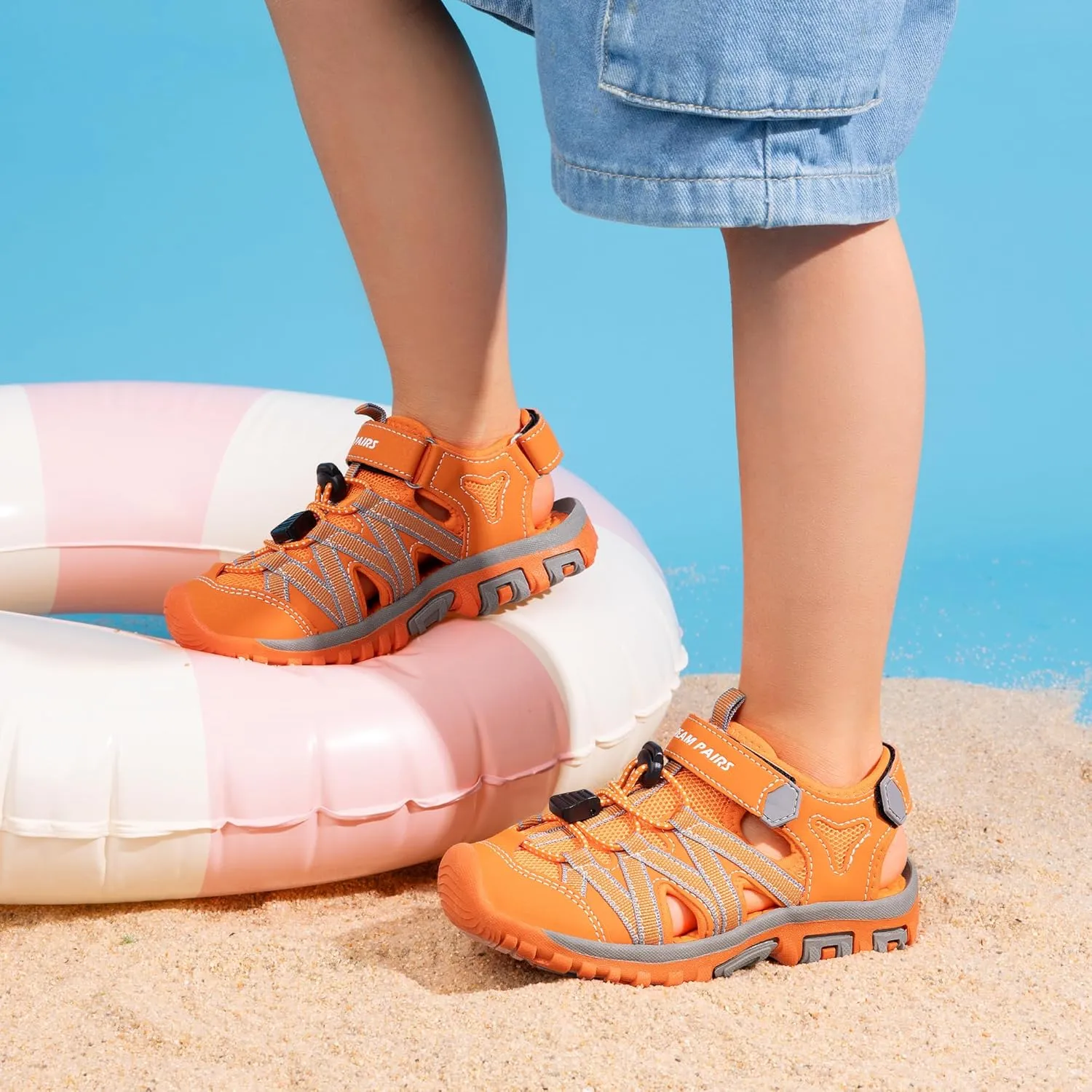 DREAM PAIRS Boys Girls Closed-Toe Outdoor Summer Sport Sandals for Little/Big Kid