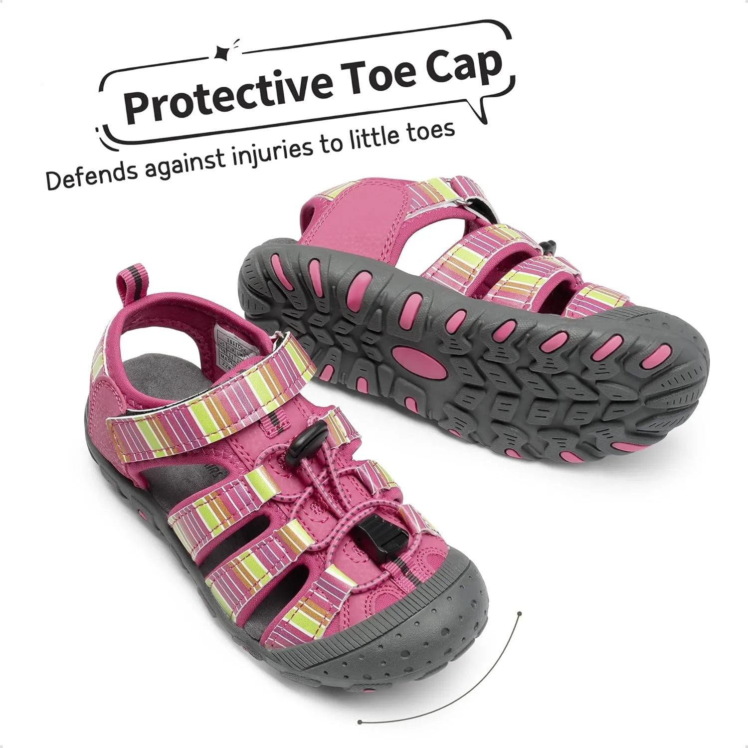 DREAM PAIRS Boys Girls Closed-Toe Outdoor Summer Sport Sandals for Little/Big Kid