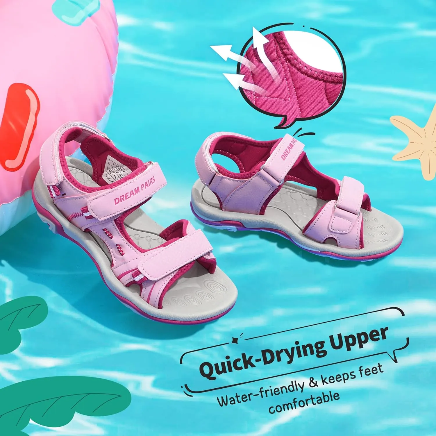 DREAM PAIRS Boys Girls Fashion Athletic Summer Sports Sandals(Toddler/Little Kid/Big Kid)