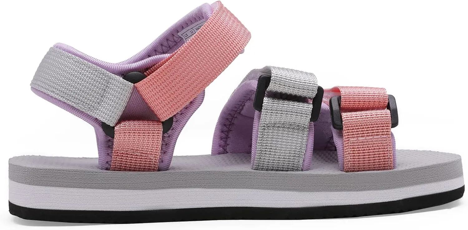 DREAM PAIRS Boys Girls Sandals Open-Toe Adjustable Straps Summer Outdoor Sport Sandals