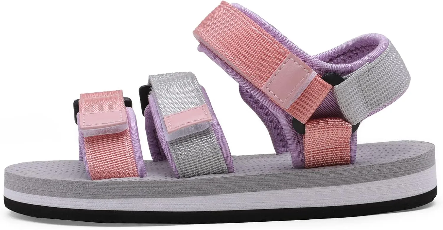 DREAM PAIRS Boys Girls Sandals Open-Toe Adjustable Straps Summer Outdoor Sport Sandals