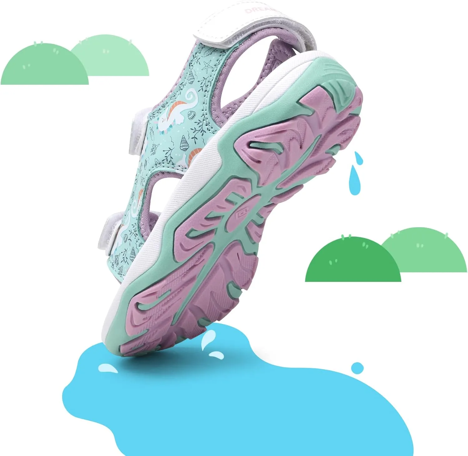 DREAM PAIRS Boys Girls Sandals Summer Outdoor Athletic Kids Sport Water Shoes for Toddler/Little Kid