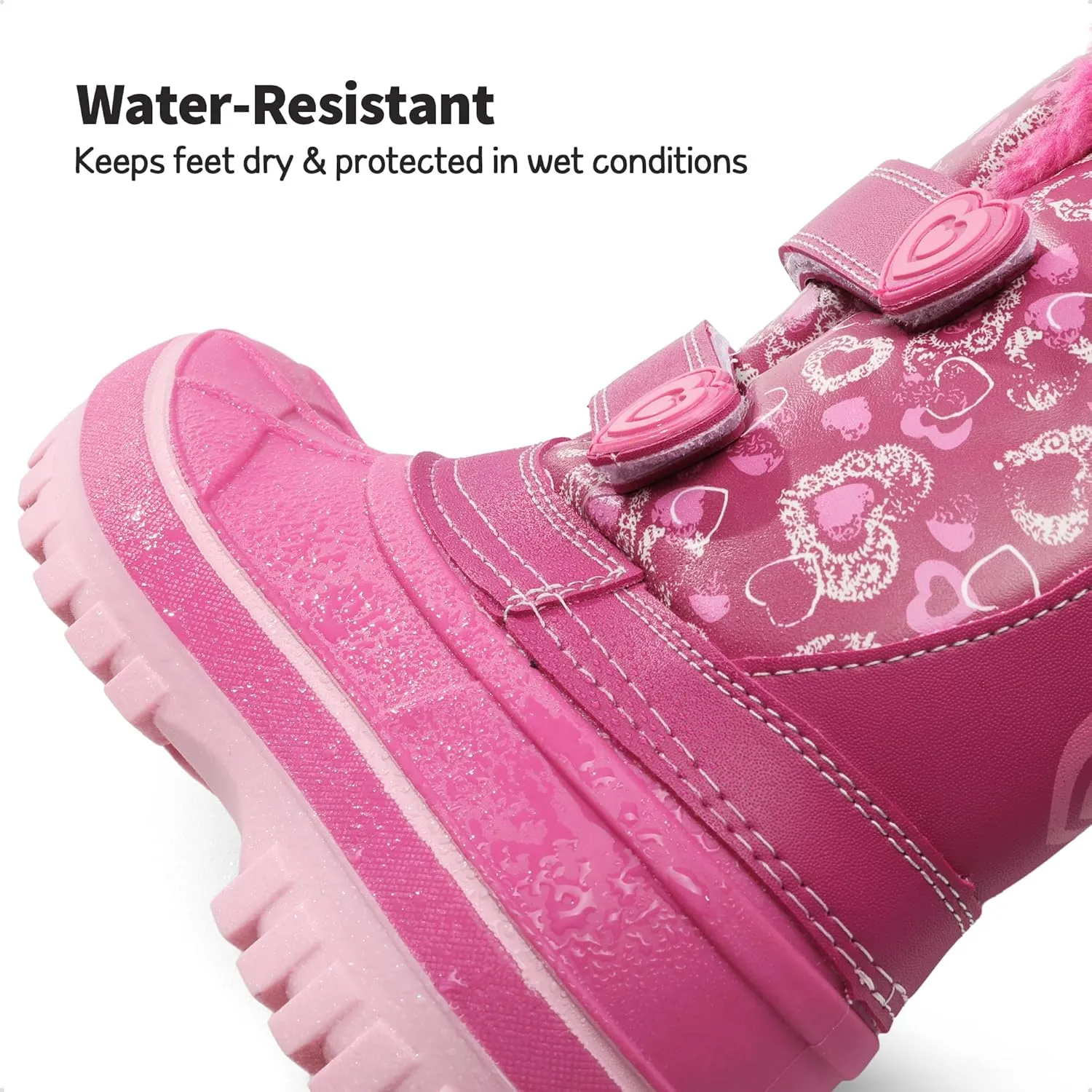 DREAM PAIRS Boys Girls Snow Boots Water-Resistant Outdoor Sport Warm Cozy Anti-Slip Cute Ankle Winter Shoes for Toddler/Little/Big Kid