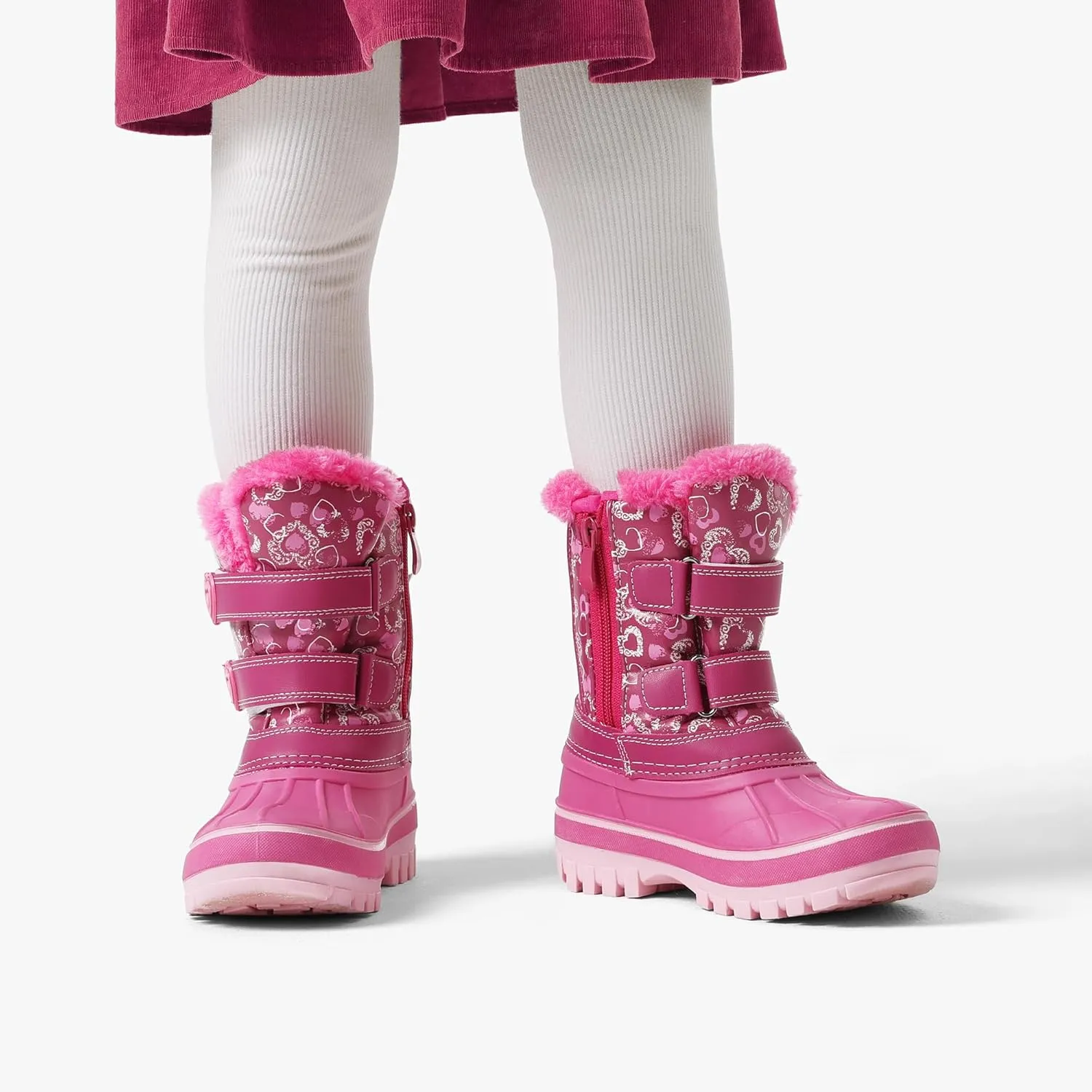 DREAM PAIRS Boys Girls Snow Boots Water-Resistant Outdoor Sport Warm Cozy Anti-Slip Cute Ankle Winter Shoes for Toddler/Little/Big Kid