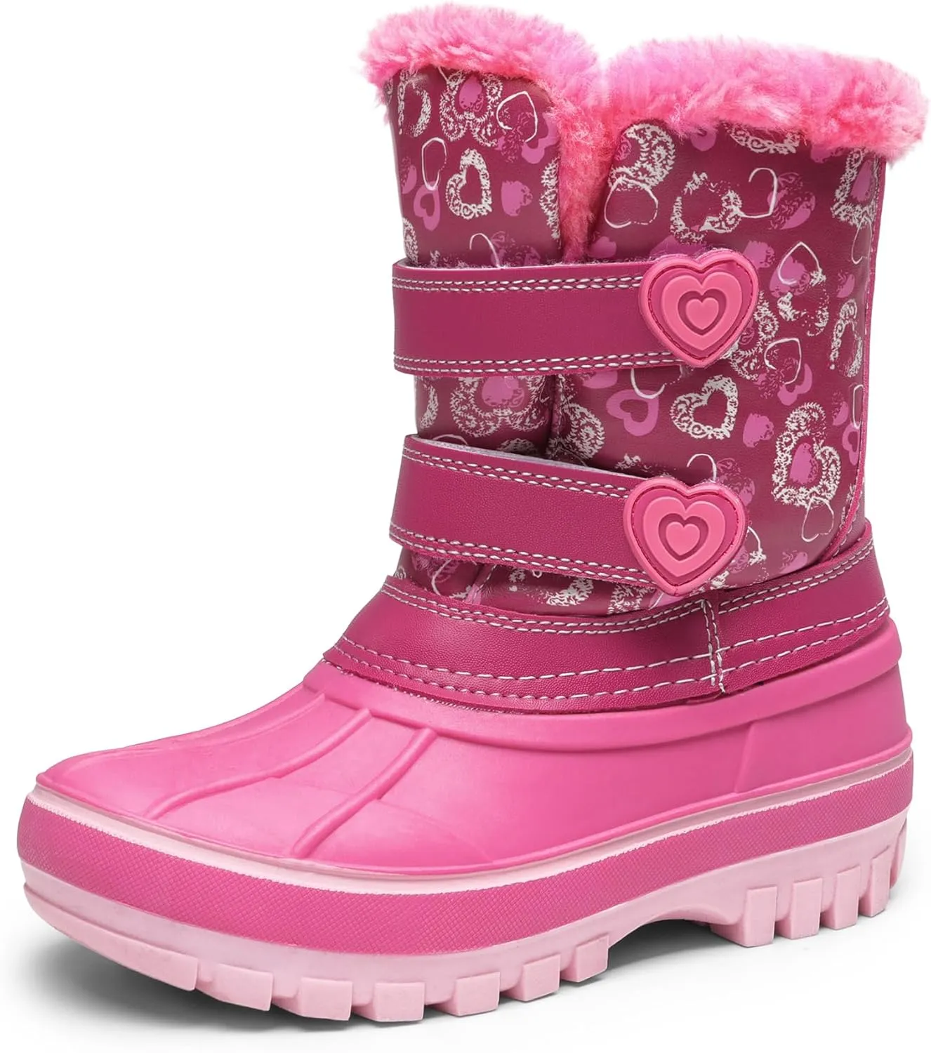 DREAM PAIRS Boys Girls Snow Boots Water-Resistant Outdoor Sport Warm Cozy Anti-Slip Cute Ankle Winter Shoes for Toddler/Little/Big Kid