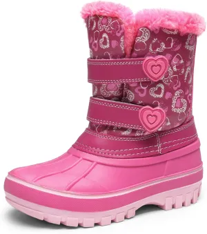 DREAM PAIRS Boys Girls Snow Boots Water-Resistant Outdoor Sport Warm Cozy Anti-Slip Cute Ankle Winter Shoes for Toddler/Little/Big Kid