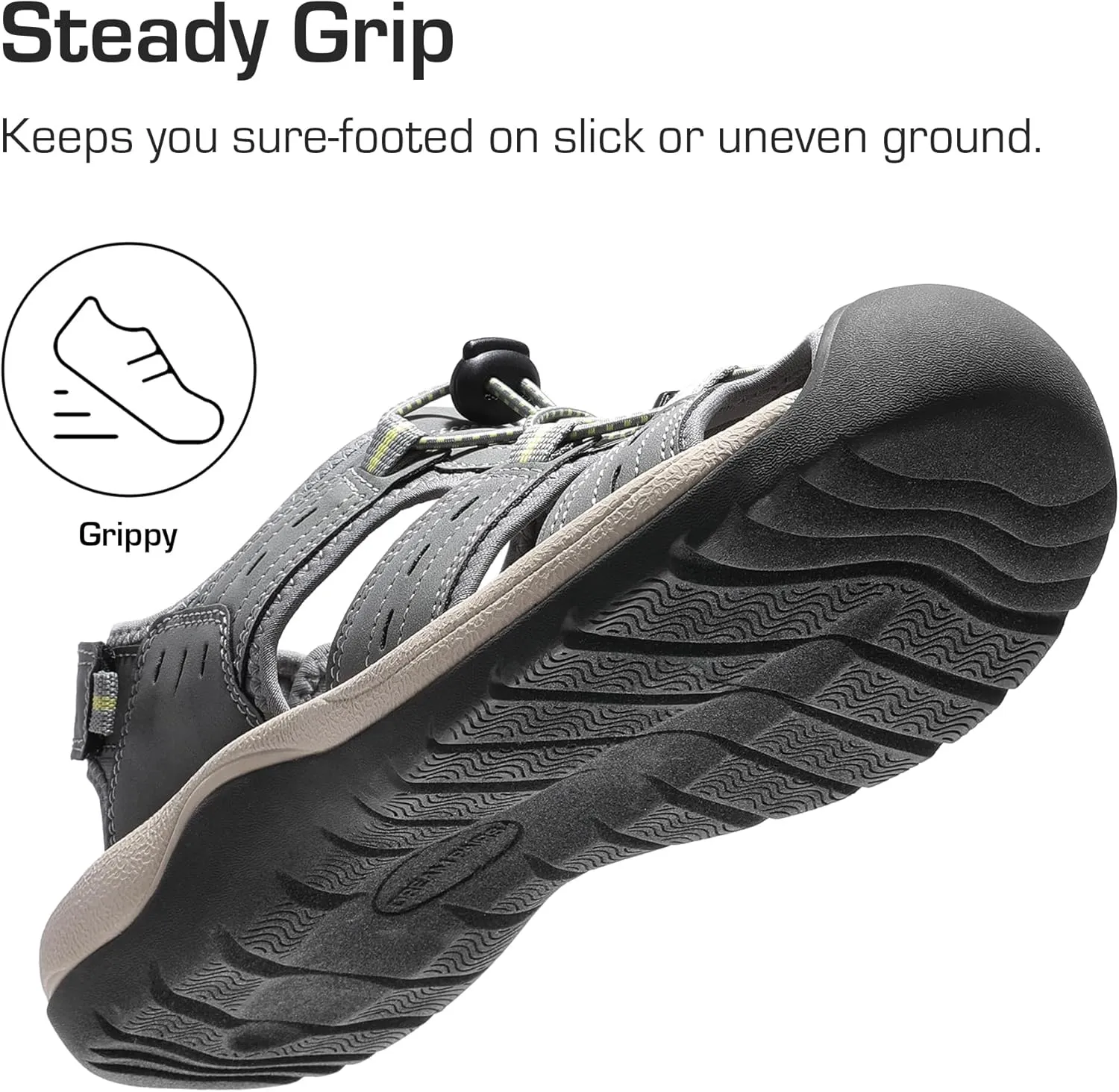 DREAM PAIRS Men's Support Sandals Outdoor Hiking Sandals Closed Toe Athletic Lightweight Walking Comfortable Sandals Water Shoes