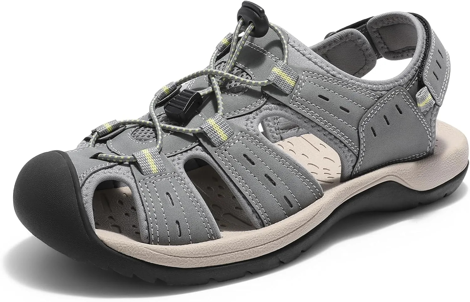 DREAM PAIRS Men's Support Sandals Outdoor Hiking Sandals Closed Toe Athletic Lightweight Walking Comfortable Sandals Water Shoes