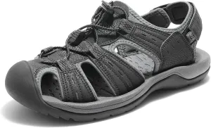 DREAM PAIRS Men's Support Sandals Outdoor Hiking Sandals Closed Toe Athletic Lightweight Walking Comfortable Sandals Water Shoes