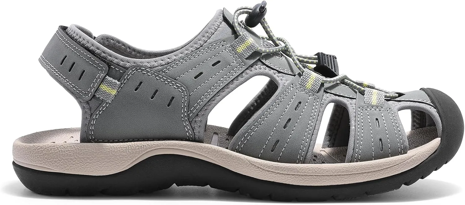 DREAM PAIRS Men's Support Sandals Outdoor Hiking Sandals Closed Toe Athletic Lightweight Walking Comfortable Sandals Water Shoes