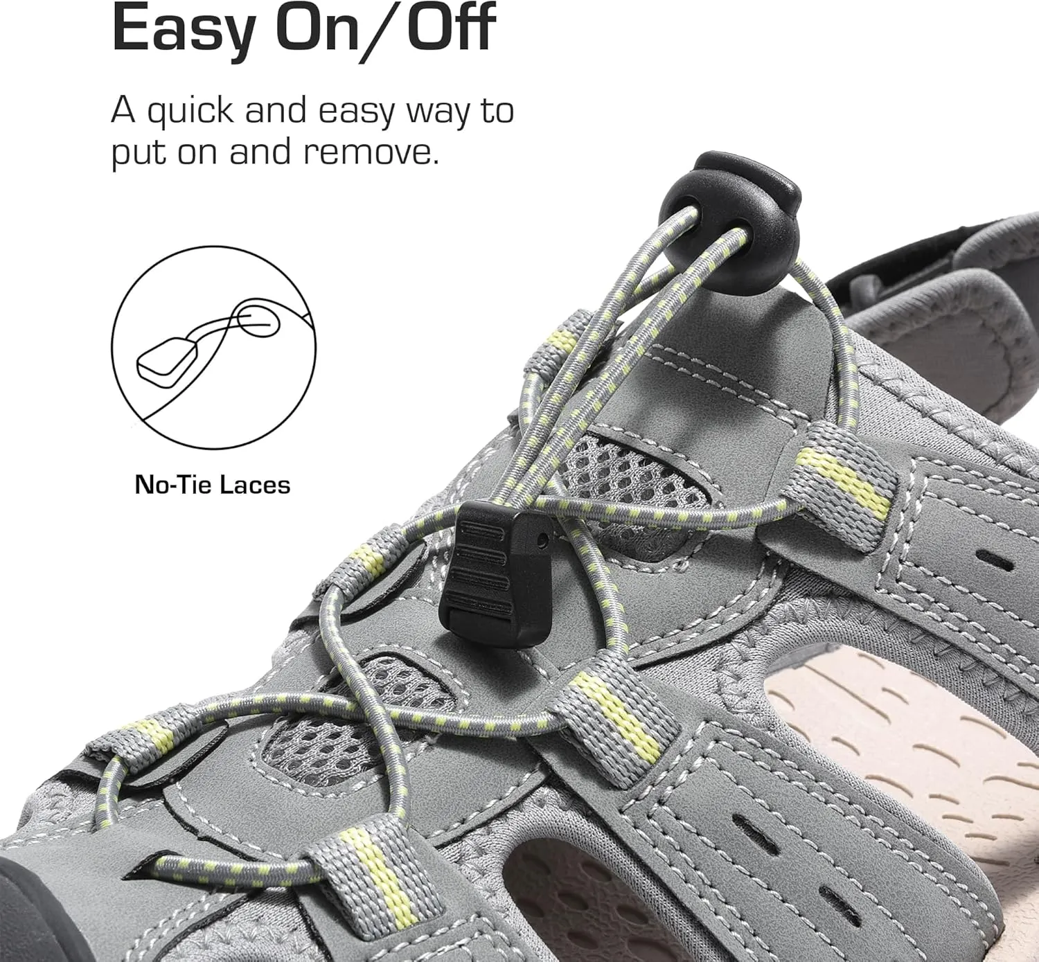 DREAM PAIRS Men's Support Sandals Outdoor Hiking Sandals Closed Toe Athletic Lightweight Walking Comfortable Sandals Water Shoes