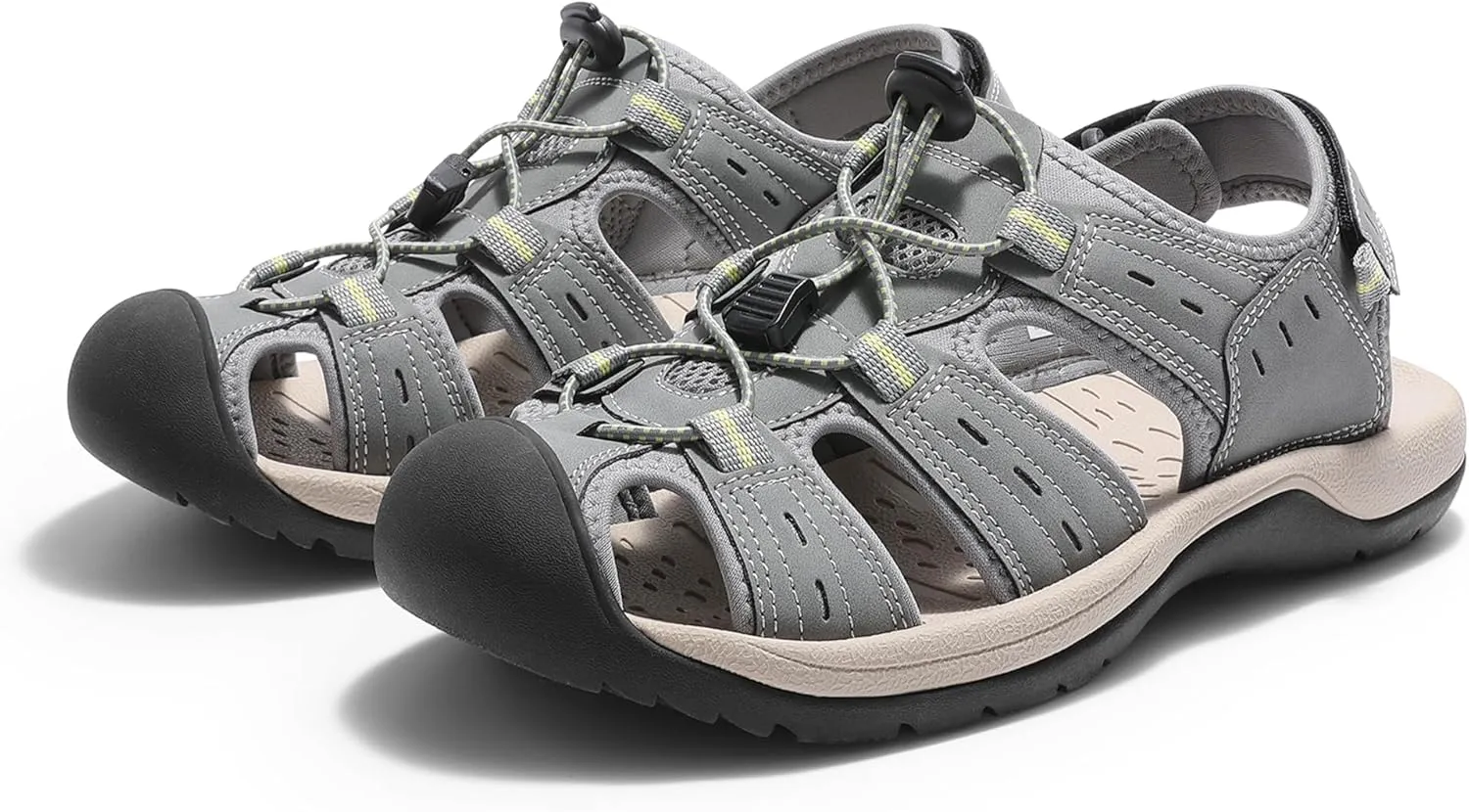 DREAM PAIRS Men's Support Sandals Outdoor Hiking Sandals Closed Toe Athletic Lightweight Walking Comfortable Sandals Water Shoes