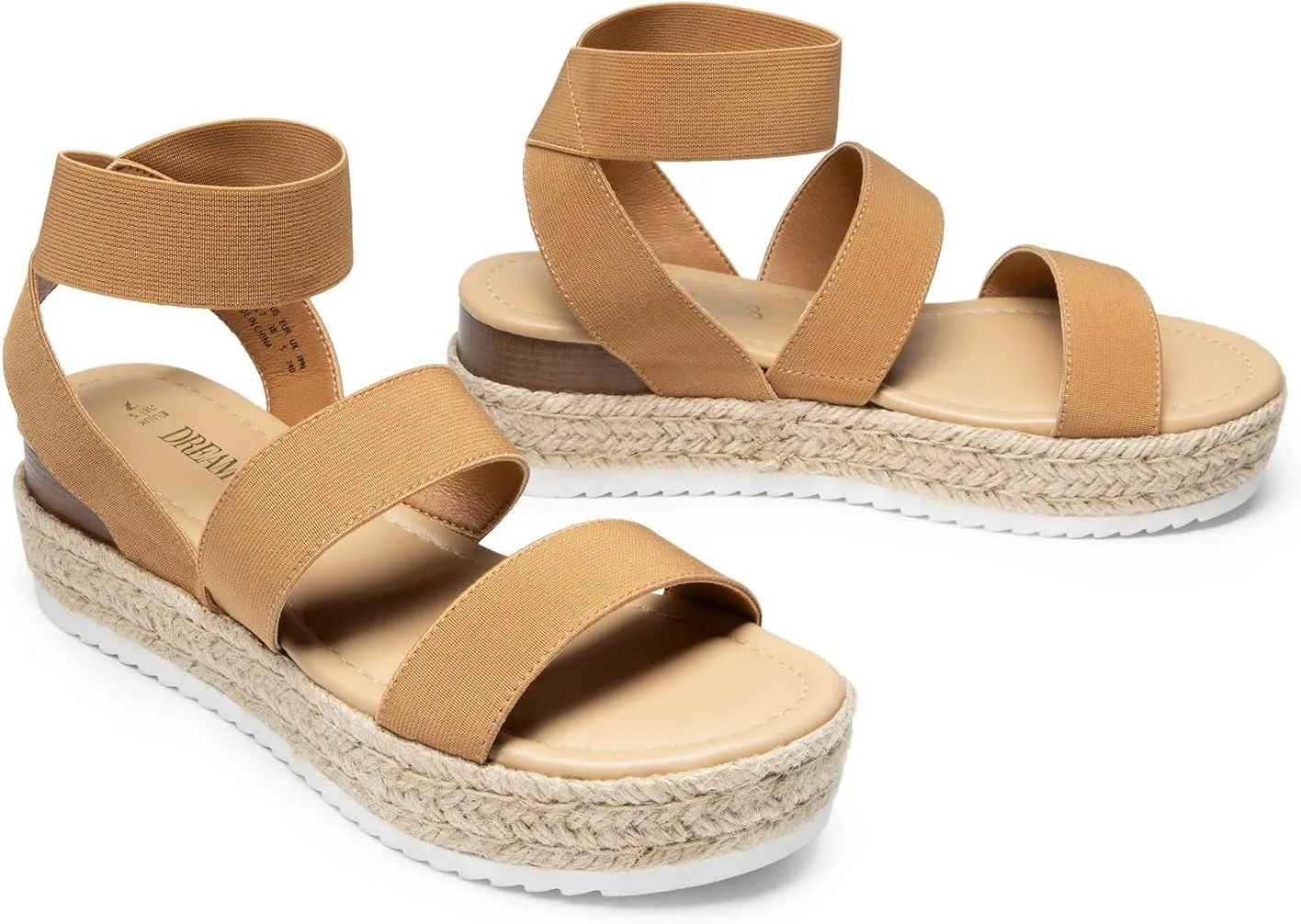 DREAM PAIRS Strappy Espadrille Platform Wedge Sandals for Women Dressy Summer, Comfortable Open Toe Sandals with Cushioned Insole and Ankle Strap Buckle
