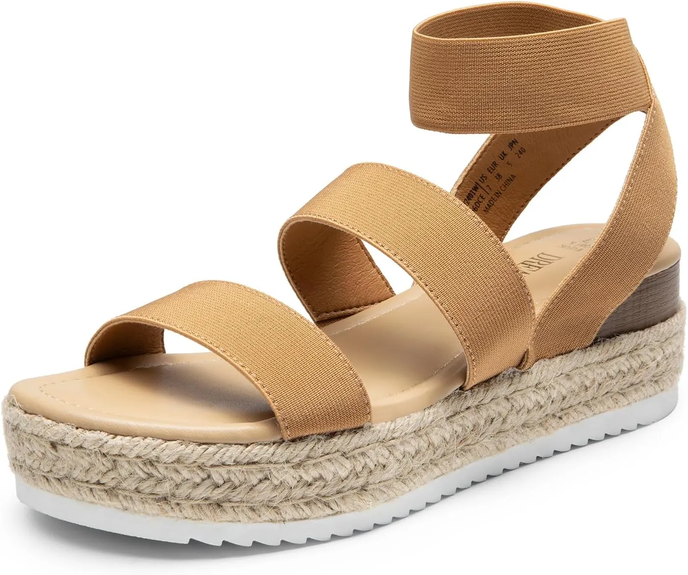 DREAM PAIRS Strappy Espadrille Platform Wedge Sandals for Women Dressy Summer, Comfortable Open Toe Sandals with Cushioned Insole and Ankle Strap Buckle