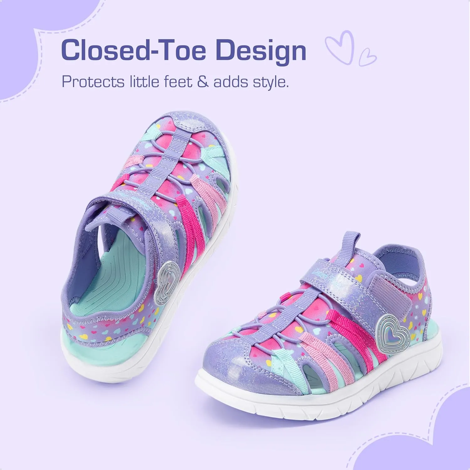 DREAM PAIRS Toddler Boys Girls Sport Sandals Cute Breathable Lightweight Outdoor Play Casual Closed Toe Hook and Loop for Toddlers & Little Kids