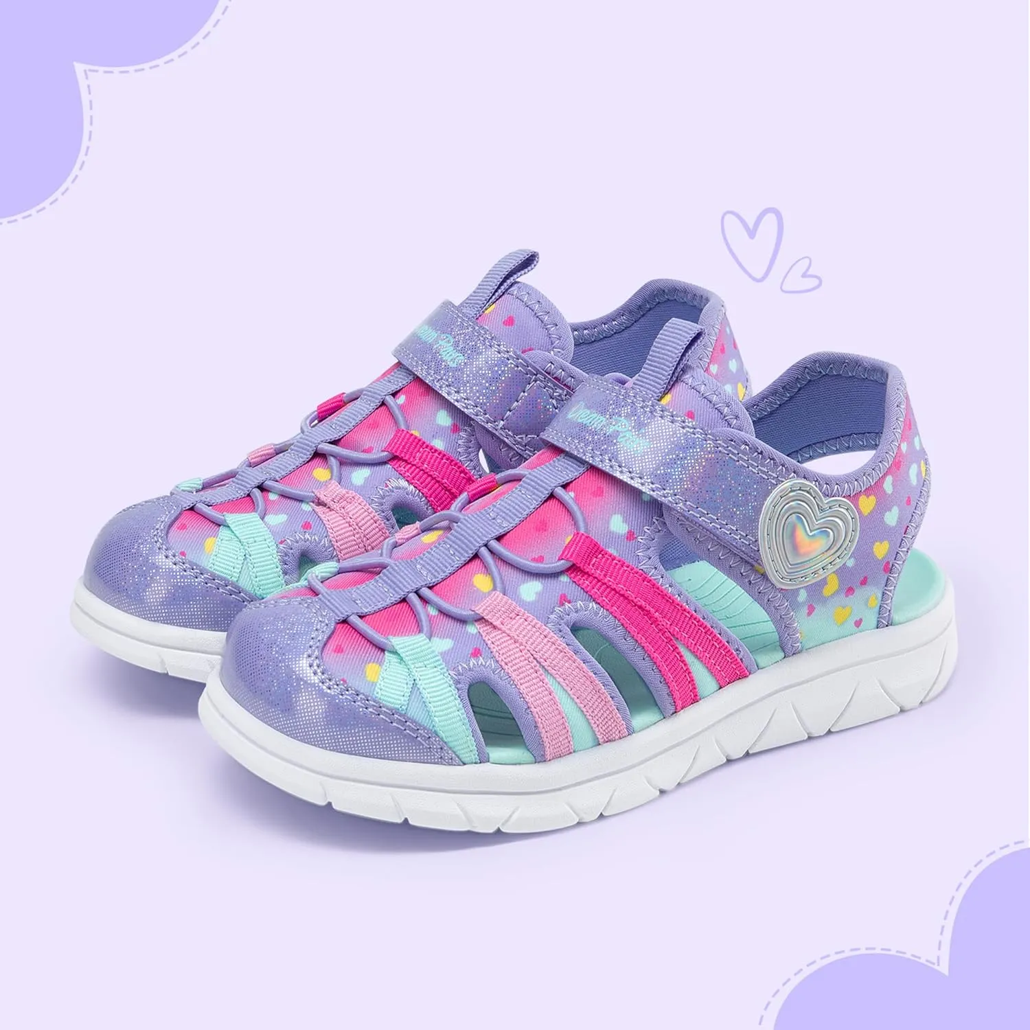 DREAM PAIRS Toddler Boys Girls Sport Sandals Cute Breathable Lightweight Outdoor Play Casual Closed Toe Hook and Loop for Toddlers & Little Kids