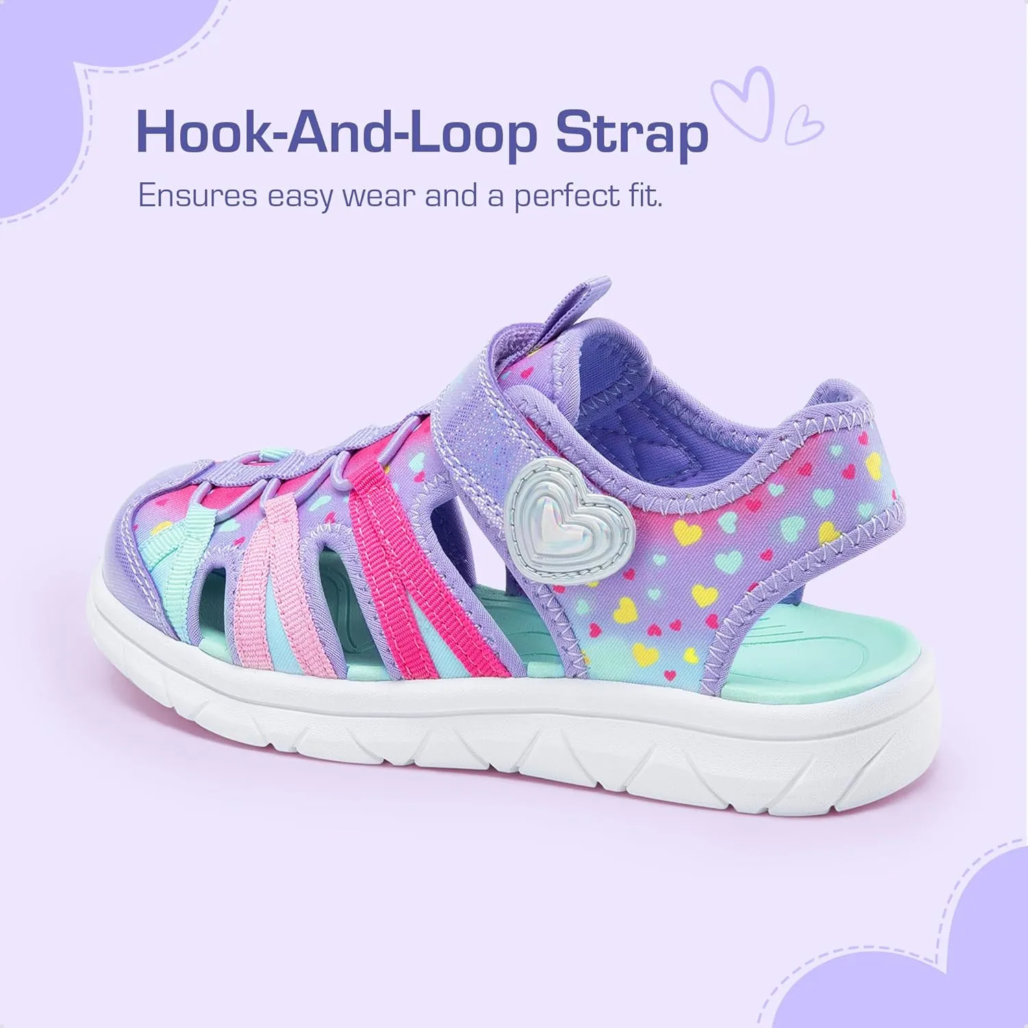 DREAM PAIRS Toddler Boys Girls Sport Sandals Cute Breathable Lightweight Outdoor Play Casual Closed Toe Hook and Loop for Toddlers & Little Kids