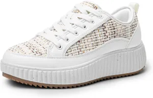 DREAM PAIRS Women Platform Chunky Lightweight Comfortable Casual Lace-Up Sky Walking Fashion Sneakers