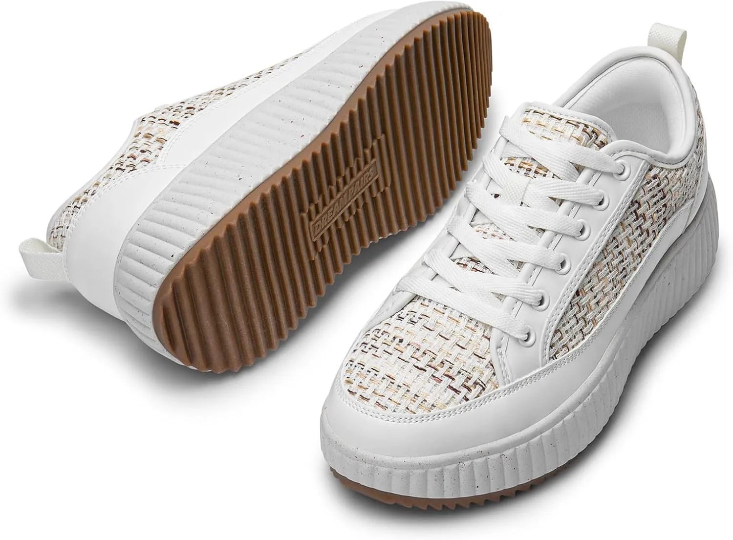 DREAM PAIRS Women Platform Chunky Lightweight Comfortable Casual Lace-Up Sky Walking Fashion Sneakers