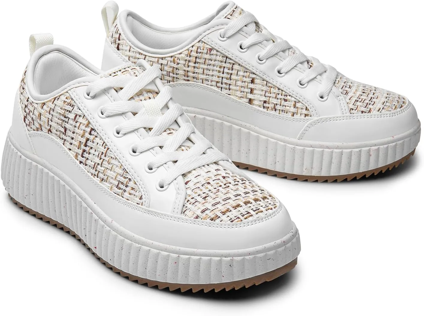 DREAM PAIRS Women Platform Chunky Lightweight Comfortable Casual Lace-Up Sky Walking Fashion Sneakers